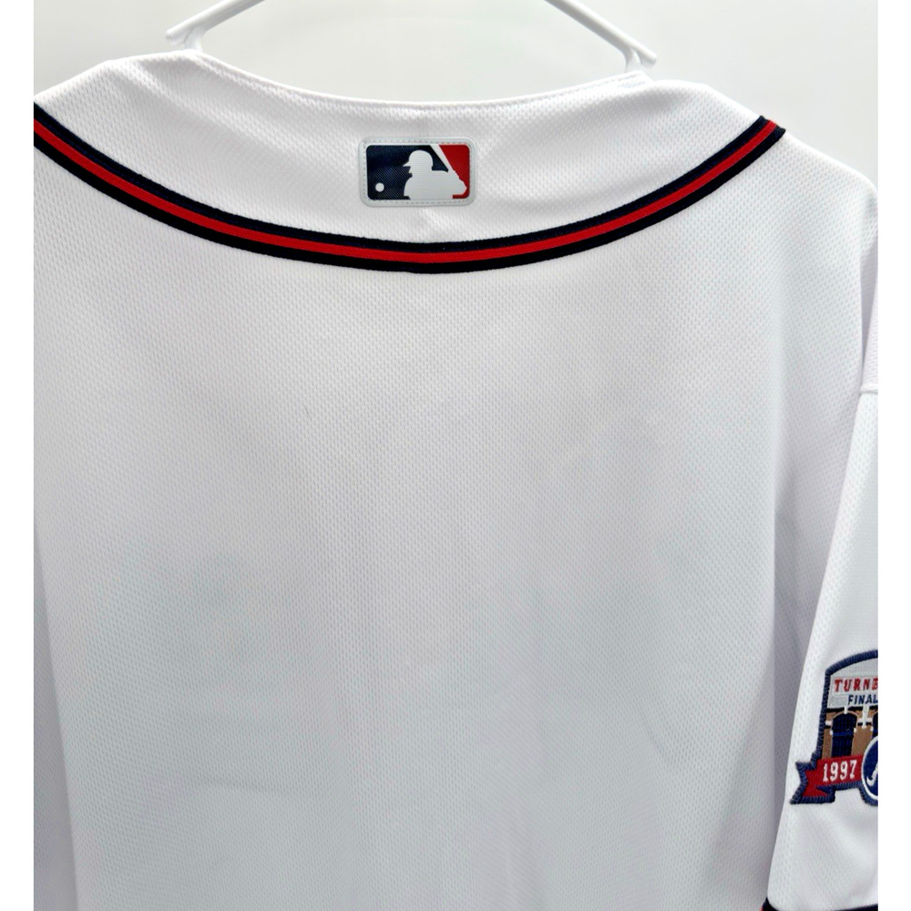 Atlanta Braves Majestic Jersey White Turner Field Final Season Men's Size 48 New - Picture 9 of 9